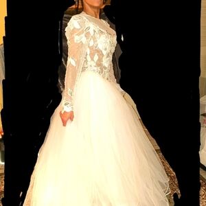 Elegant White Lace Gown